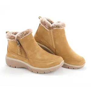 Skechers Easy Going Water Repellent Suede Faux Fur Boots -Fall Essential