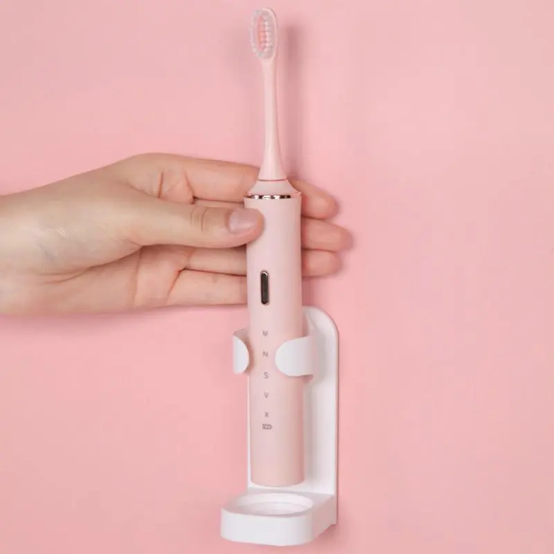 Wall Mounted Punch Free Electric Toothbrush Holder, 1 Count Bathroom Toothbrush Storage Rack, Toothbrush Concealed Toothbrush Holder for Bathroom Organization, Standup Brush Holder, Toothbrush Holders Wall Mounted, Toothbrush Organizer, Bathroom Accessory