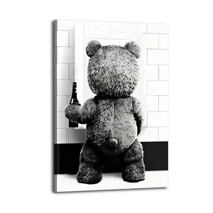 Ted Movie Poster Art Painting Decorative Classic Poster Art Wall Art Oil Painting Art Canvas Poster Decorative Painting Porch Living Room Art Decoration Western Wall Art Vintage Letter Print