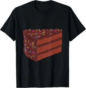 Whimsical 100% Cotton Chocolate Cake Halloween Costume Food Cosplay Party T-Shirt Distressed Graphic Big Menswear Tops Vintage Casual Crewneck Short Sleeve