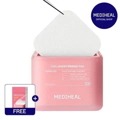 [MEDIHEAL] Firming Pad 2.0 (100 pc) |  Retinol & 7-Peptide Complex | 3D 360° Elasticity & Wrinkle Care | Large 82mm Square Pads | Korean Skincare