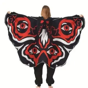 Mothman Costume Big Wings Mothman Onesie Pajamas， Halloween Cosplay Unisex Party cosplay Costume comfy loungewear sleepwear set Halloween Themed Cartoon Sleep Romper Plaid Christmas Pajama Set warm sleepwear Women's Sexy Pumpkin P