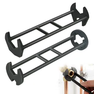 Multifunctional Sink Wrench Set 2 Pieces, Narrow Space Pipe Wrench, Kitchen Bathroom Faucet Installation Tool, Drain & Angle Valve Repair Tool