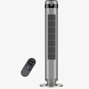 Powerful Tower Fan with 22.3 ft/s Wind Speed & 26.5 ft Air Delivery – 90° Oscillating Bladeless Floor Standing Fan for Bedroom – 28dB Quiet with Remote, 12H Timer, 5 Speeds, 4 Modes – Cooling Fan for Home, Office
