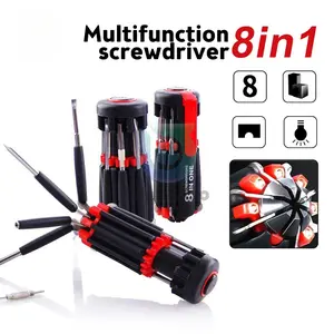 8 In 1 Multi Portable Screwdriver with 6 LED Torch Tools Light Up Flashlight tool Set Multitool Household Repair Tool