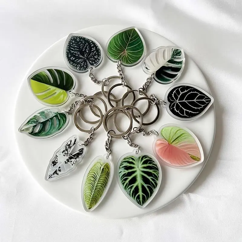 1pc Acrylic Leaf Keychain - Stylish 2D Flat Plant Design with Vibrant Colors, Durable Key Ring for Women'S Bags & Purses, Perfect for Thanksgiving Day Gifts, Cute Keychain, Keychains For Women, Acrylic Keychain Keychains