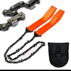 Pocket Chainsaw 1 Count Outdoor Survival Hand Chainsaw Manual Steel Rope Chain Saw for Camping & Emergency Portable Gear