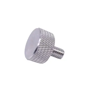 Knurled Head Thumb Screws with Collar Aluminum 1/4-20 UNC Threads, 1/2'' Length, Pack of 10