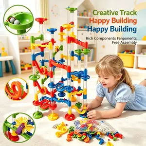 Bead Race Track Toy Set, Rail Track Blocks, Kids Birthday Stem Gift, Early Education, Hand Exercise, Parent-Child Interaction, Christmas Gift