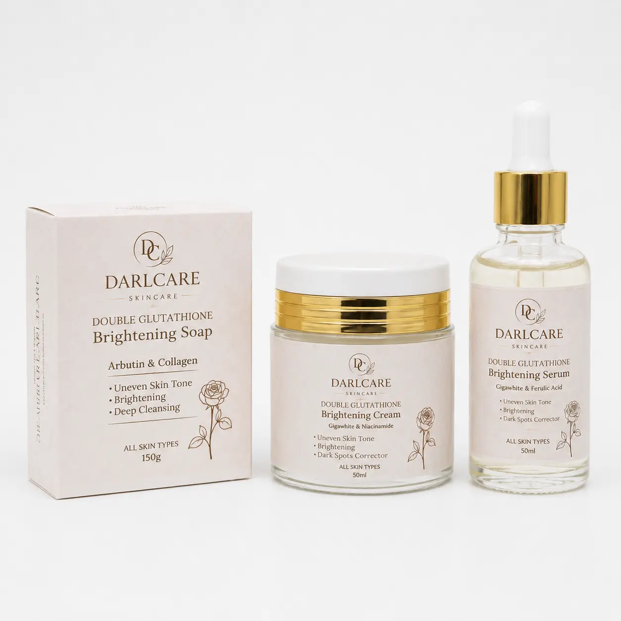 Brightening Face Care Set (Soap+Face Cream+Serum