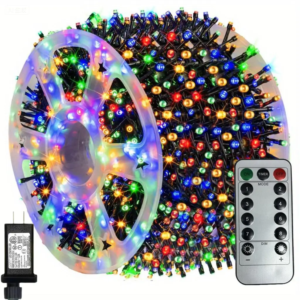 $19.99 900 LED 328ft/100m Multicolor String Lights - IP6 Waterproof, 8 Modes with Remote, Ideal for 2026 US New Year Eve Party Decor, Super Bowl Outdoor Patio Lighting & Valentine’s Day Romantic Indoor Home Display (Trendy 2026 Decor)