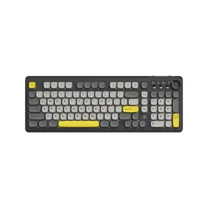 AJAZZ AF98 Wired Keyboard, Multimedia Function Office Keyboard, Long Battery Life Multi-system Compatible Ergonomic Gaming Keyboard