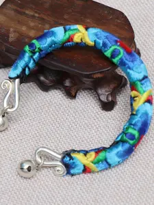 Handmade Bohemian Embroidered Bell Cuff Bracelet, Features Floral and Geometric Patterns, Adjustable Open Design for All Seasons