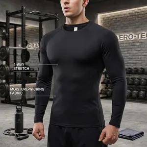 Men's Compression Shirts Long Sleeve Workout Gym T-Shirt - 1 or 3 Pack Cool Dry Sports Baselayer Undershirt for Running Training Athletic Performance Moisture Wicking Breathable Fabric Comfort Fit Activewear
