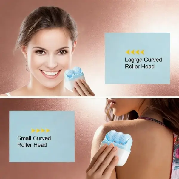 2-in-1 Dual End Cooling Massage Roller, Ice Sensation Facial & Eye Beauty Tool, Calm Puffy Skin & Boost Natural Glow, Portable Cold Relax Tool for Face & Body, For All Skin Types Men Women