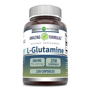 Amazing Formulas L-Glutamine 500 Mg | 250 Capsules | Non-GMO | Gluten-Free | Made in USA