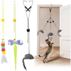 Interactive   for Indoor Cats, 3 Pack Retractable    Kitten Toys with /Elastic Rope/Adjustable Buckle for Play Chase Exercise Teaser