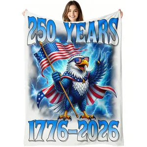 SLEPPWISH Patriotic Bald Eagle Blanket - Ultra Soft Flannel Throw with Cool American Flag Eagle, Perfect for Independence Day & Everyday Use
