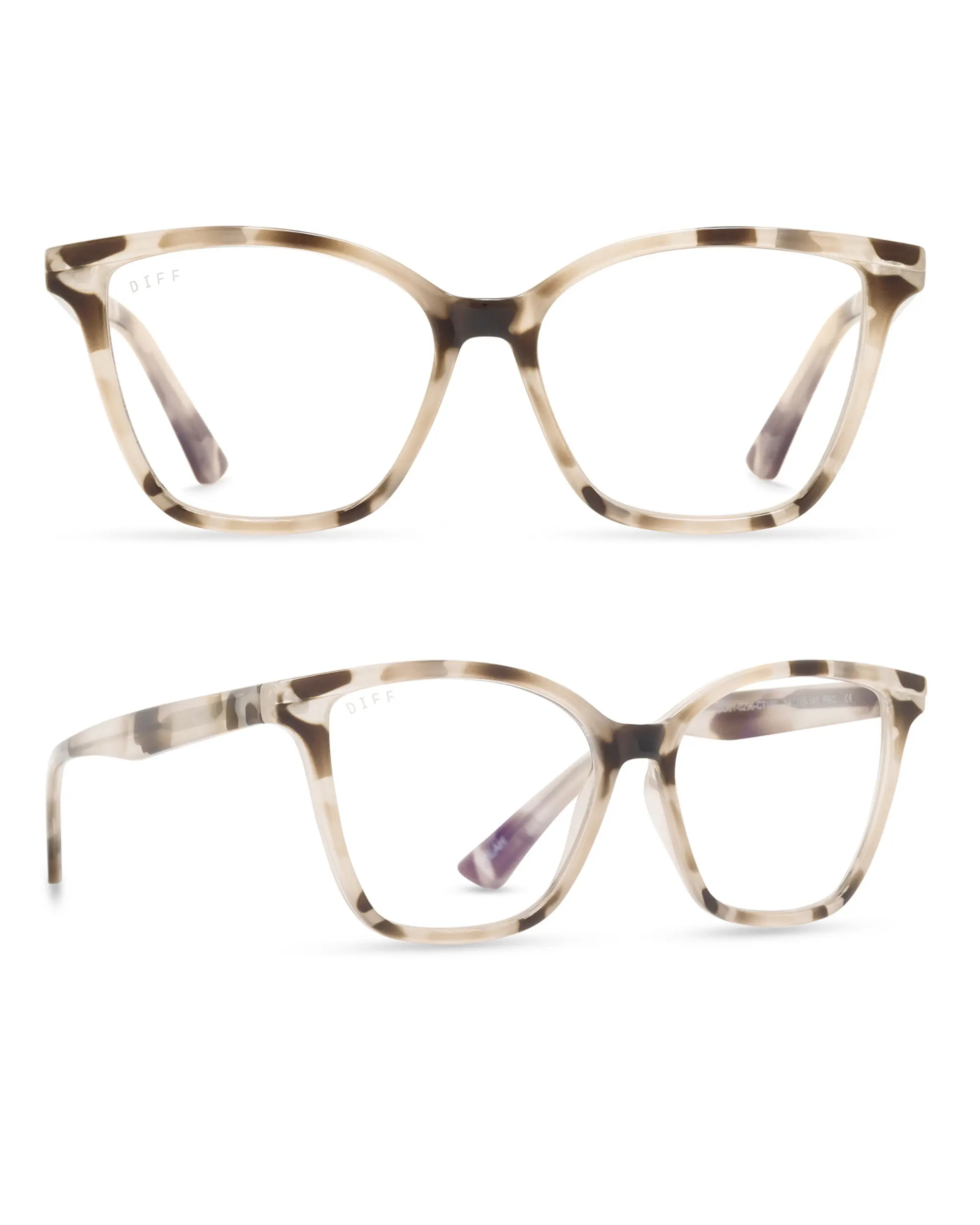 DIFF Leah Cream Tortoise Women's Blue Light Reading Glasses - Lightweight Frame DIFF Leah Cream Tortoise Women's Blue Light Reading Glasses - Lightweight Frame
