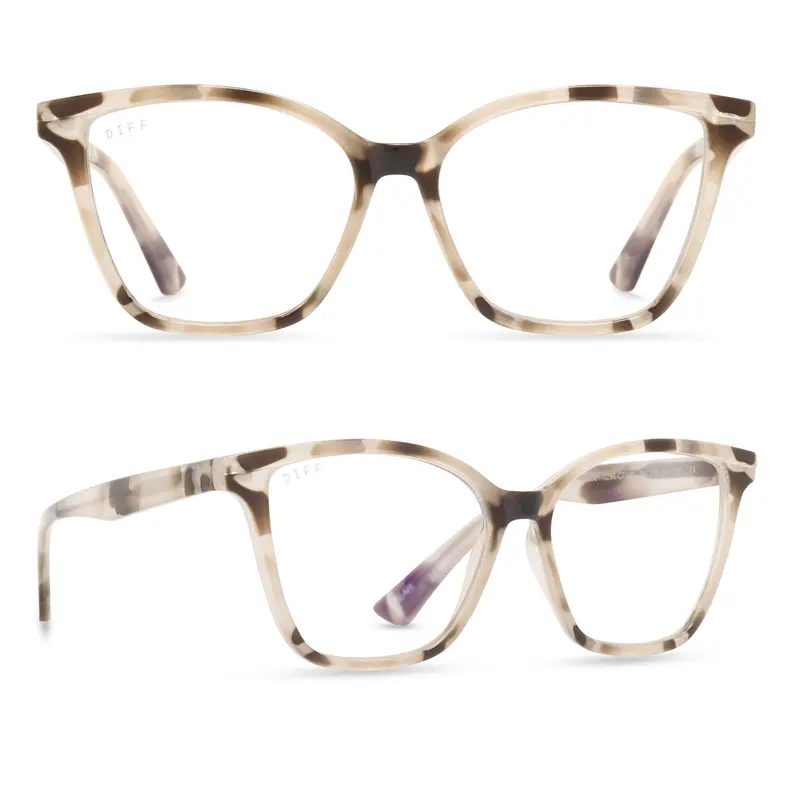DIFF Leah Cream Tortoise Women's Blue Light Reading Glasses - Lightweight Frame