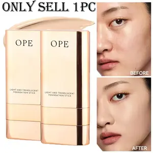 Waterproof Sweatproof Long-Lasting Foundation Stick, Full Coverage for Imperfections, Brush for Even Blending, Lightweight Non-Heavy, Travel On-The-Go