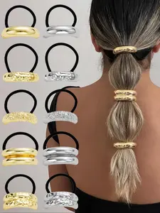 Simple Style Plain Color Hair Tie, 2024 New Style Casual Versatile Hair Accessories for Women & Girls, Minimalist Headwear Suitable for Thick Hair