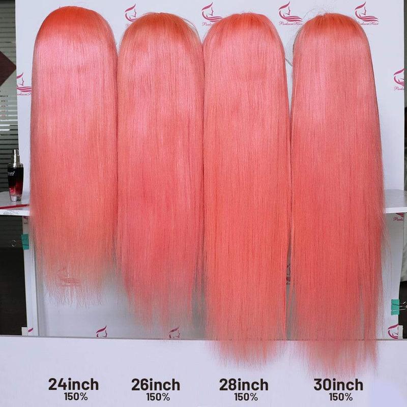 Color Pink Straight Human Hair