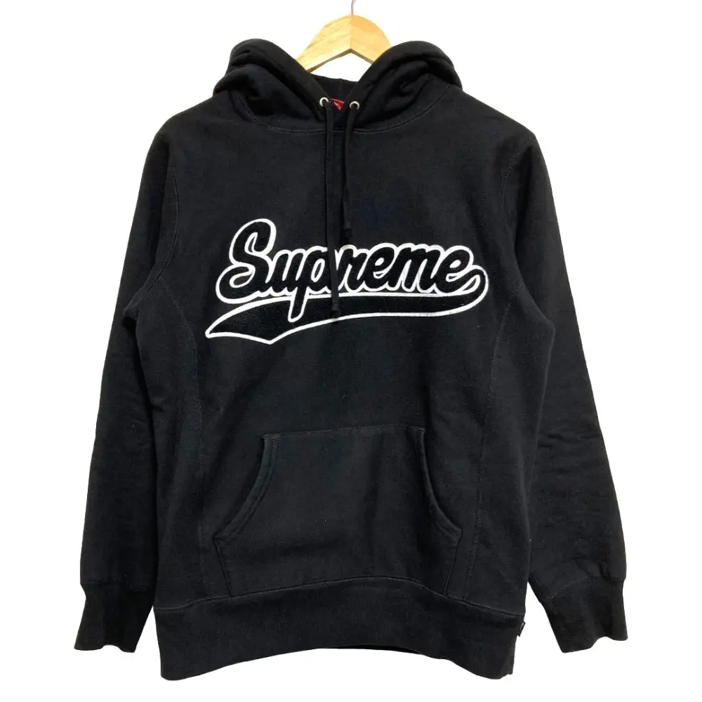 Pre-owned Supreme Cotton Small Leather Goods Chenille Script Hooded Sweatshirt