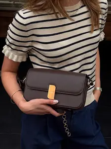 Women's Summer Casual Elegant Round Neck Short Sleeve Ruffle Striped Colorblock Knit Top, Cream Sweater, Perfect for Daily, Knitwear Womenswear