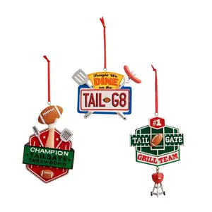 212 MAIN Christmas Mini Tree Ornament Signs - 3-Count Festive Home & Party Decoration for Man Cave, Tailgate Displays
