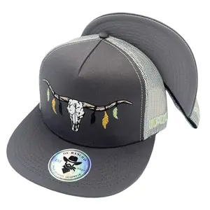 De Rancho Longhorn Skull Hat (Gray) DR072