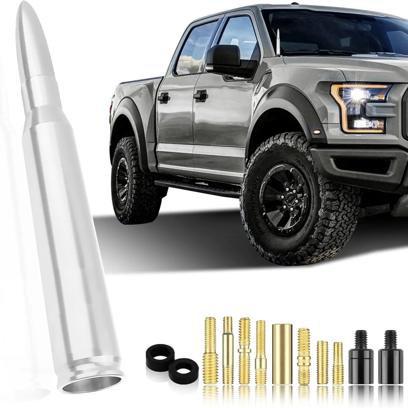 Car Bullet Antenna,Truck Exterior Decoration Accessories Car Vehicle Replacement Antenna Conpatible with Ford F150 RAM 1500 GMC Heavy Duty Pickup Trucks Accessories