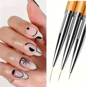 Ultra-Fine Precision Art Brushes Set, Metal Tip Design, Ideal for Nail Art, Fine Line Drawing & DIY Crafts, Artist & Hobbyist Use