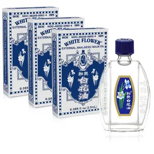 White Flower External Analgesic Balm Oil 2.5ml/ 0.085fl Oz (US Version) (Pack of 3)