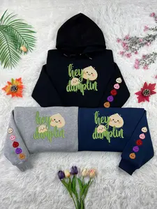 Hey Dumpling embroidered sweatshirt, Trending Kids sweatshirt, Pastel Rainbow hoodie, Squishy, Funny Dumpling hoodie, Kawaii Aesthetic