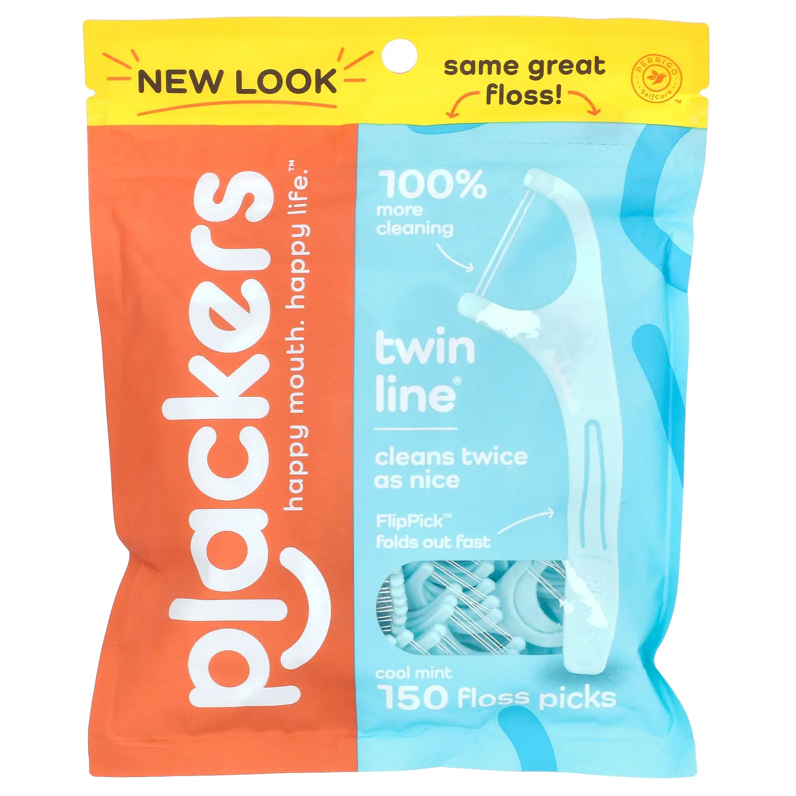 Plackers Twin-Line, Floss Picks, Cool Mint, 150 Count Plackers Twin-Line, Floss Picks, Cool Mint, 150 Count