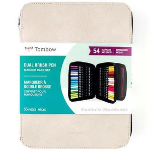 Crafts & Sewing Tombow Dual Brush 54-pc Pen Set and Zipper Marker Case