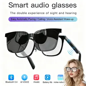 Smart Bluetooth Audio Glasses HD Calling Bluetooth 5.4 Hi-Fi Audio Quality Blue Light UV Protection Water Resistant Wearable Speakers Sun