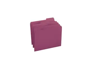 Smead 13093 File Folders, 1/3 Cut Top Tab, Letter, Maroon, 100/Box