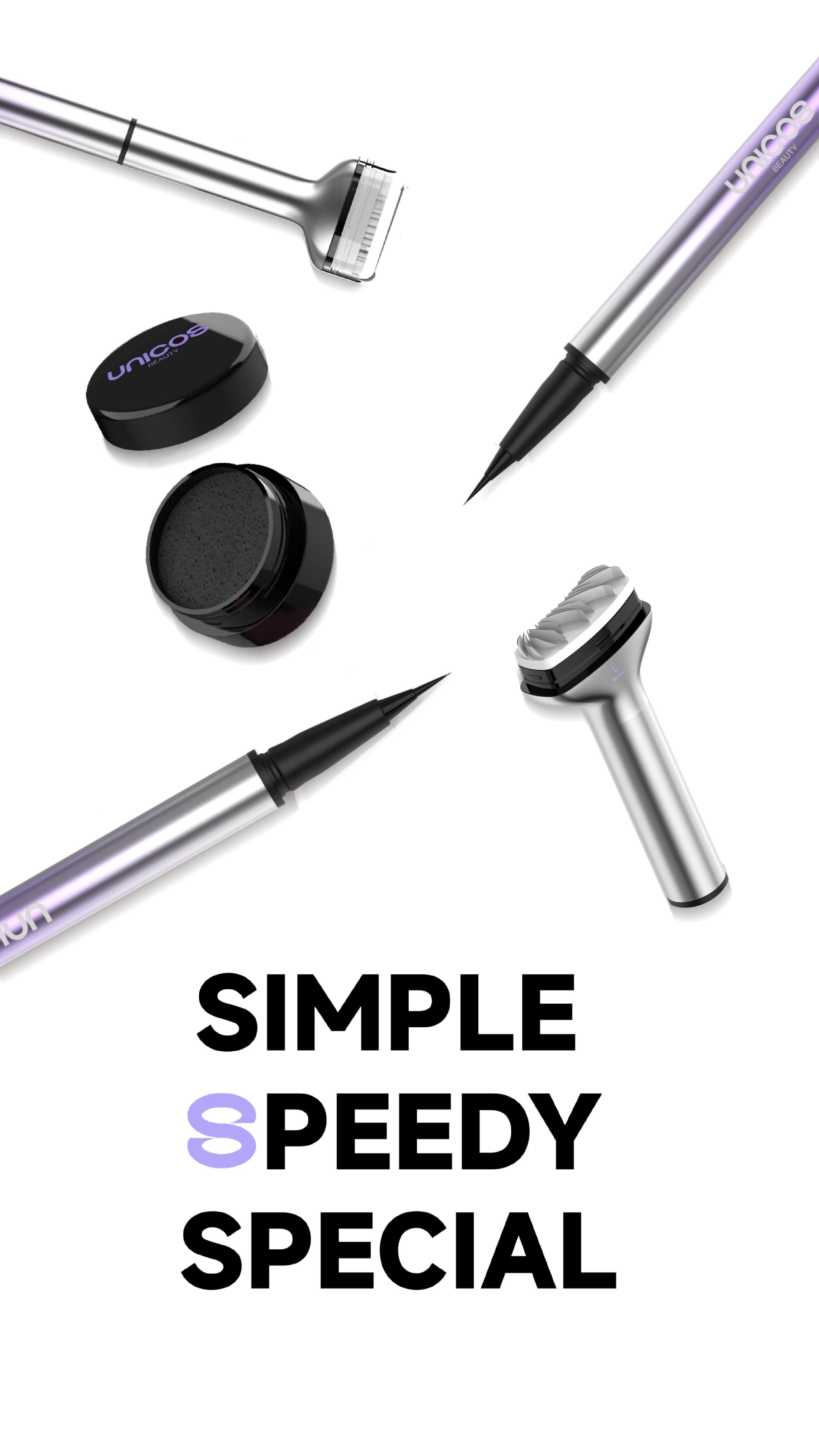 【NewGen】Unicos Lower Eyelash Stamp 2-in-1 Eye Makeup Tool with Waterproof Ink, Compact Design, Easy Application for Natural Look, Cosmetics, dealsforyouday