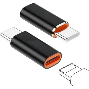 8 Pin to USB C Adapter 2 Pack,27W PD   480Mbps Data Transfer,Type C to 8 Pin Converter Compatible with Phone 15/16/17 Serie,Pad Pro,G-alaxy,Not for Headphones/OTG/Flash Drive/Pencil Black