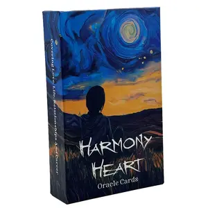 Harmony Heart Oracle Card Game, 56pcs/box Divination Card, Durable Classic Tarot Card Decks, Tarot Cards, Card Games for Party, Family, Friends, Fun Game for Holiday Gathering