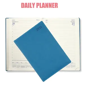 Daily Planner 2024 One Page for day, Daily Calendar Hourly Appointment Book with Pocket Note & Contact Pages, Hardcover, 5.5" x 8.5"