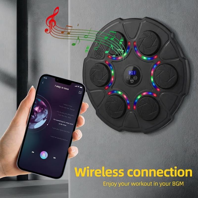 [ Valentine's Day gift ] Music Boxing Machine with Gloves Wall-Mounted Punching Trainer for Teens & Adults Smart Bluetooth Interactive Musical Boxing Trainer Ideal for Home Gym or Garage Use