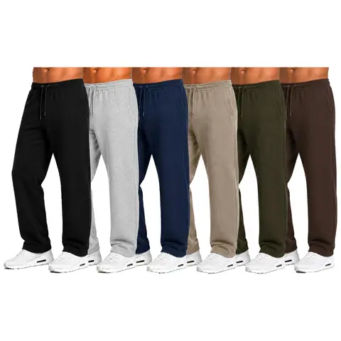 3 Pack Mens Tech Fleece Performance Sweatpants with Open Bottom (Sizes S-3XL)