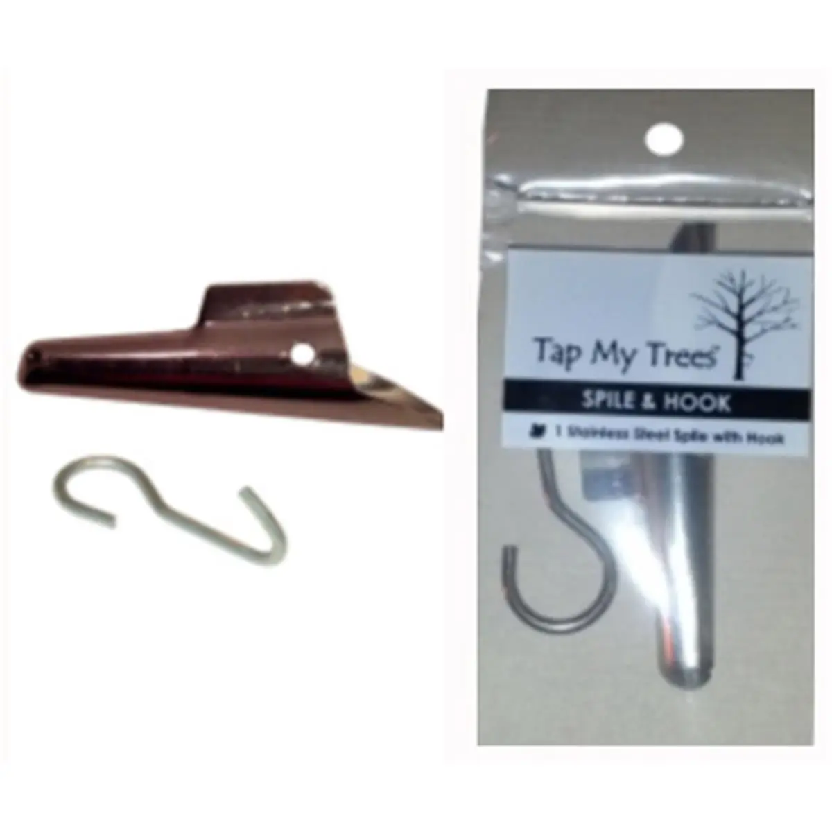 Tap My Trees 851080002145 Spile & Hook, Use To Tap Your Trees, Tree Tapping, Hook Closure