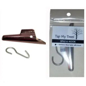 Tap My Trees 851080002145 Spile & Hook, Use To Tap Your Trees, Tree Tapping, Hook Closure