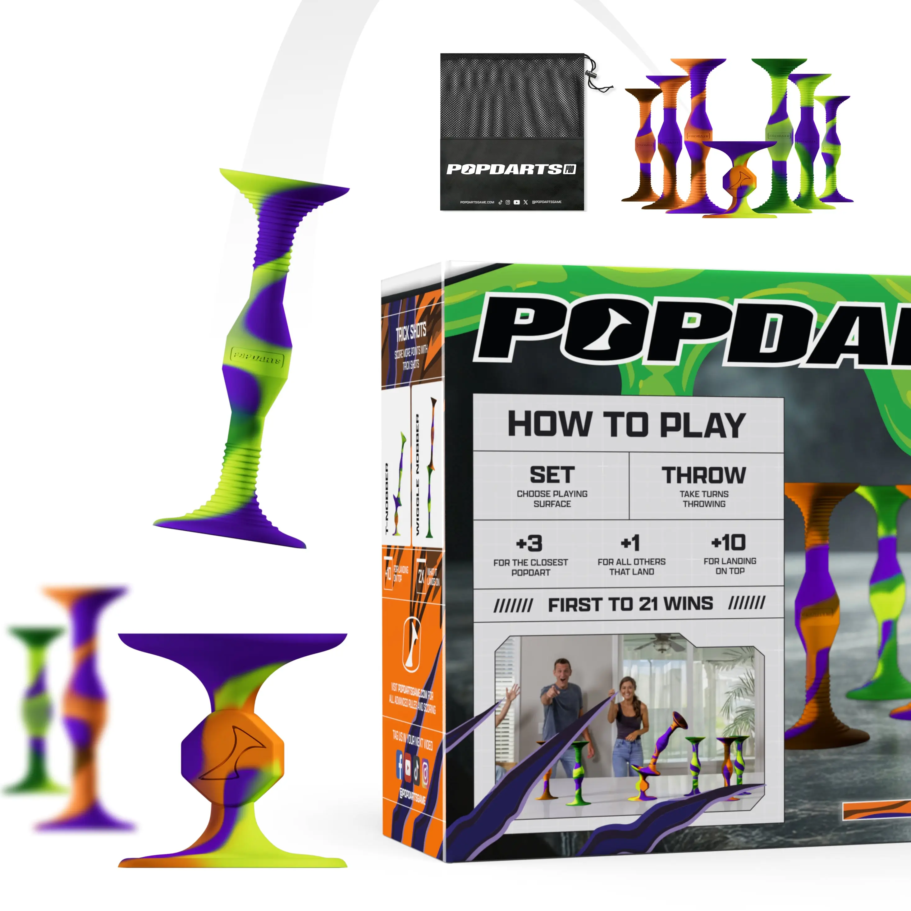 Popdarts Pro Pack – Choose your colors! Addictive Fun for All Ages, Perfect Game Nights, Competitive Play, & Epic Trickshots Indoors or Outdoors!