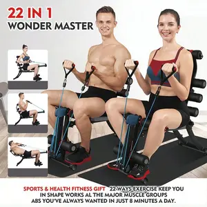 22 In 1 Ab Workout Equipment -Adjustable AbMachine for Stomach Workout, Sit Up ExerciseEquipment for Home Workouts, Abdominal Trainer & AbLounge Exercise Chair,OutdoorFun