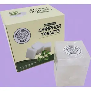 Refined Camphor Blocks for Aromatherapy| 100% Natural Odor Eliminator, Puja & Incense Use, Premium Quality White Crystals, Reusable Fragrance Enhancer, 200 Grams Pure Camphor Tablets Dual Effect Desiccant Mold Mildew Remover
